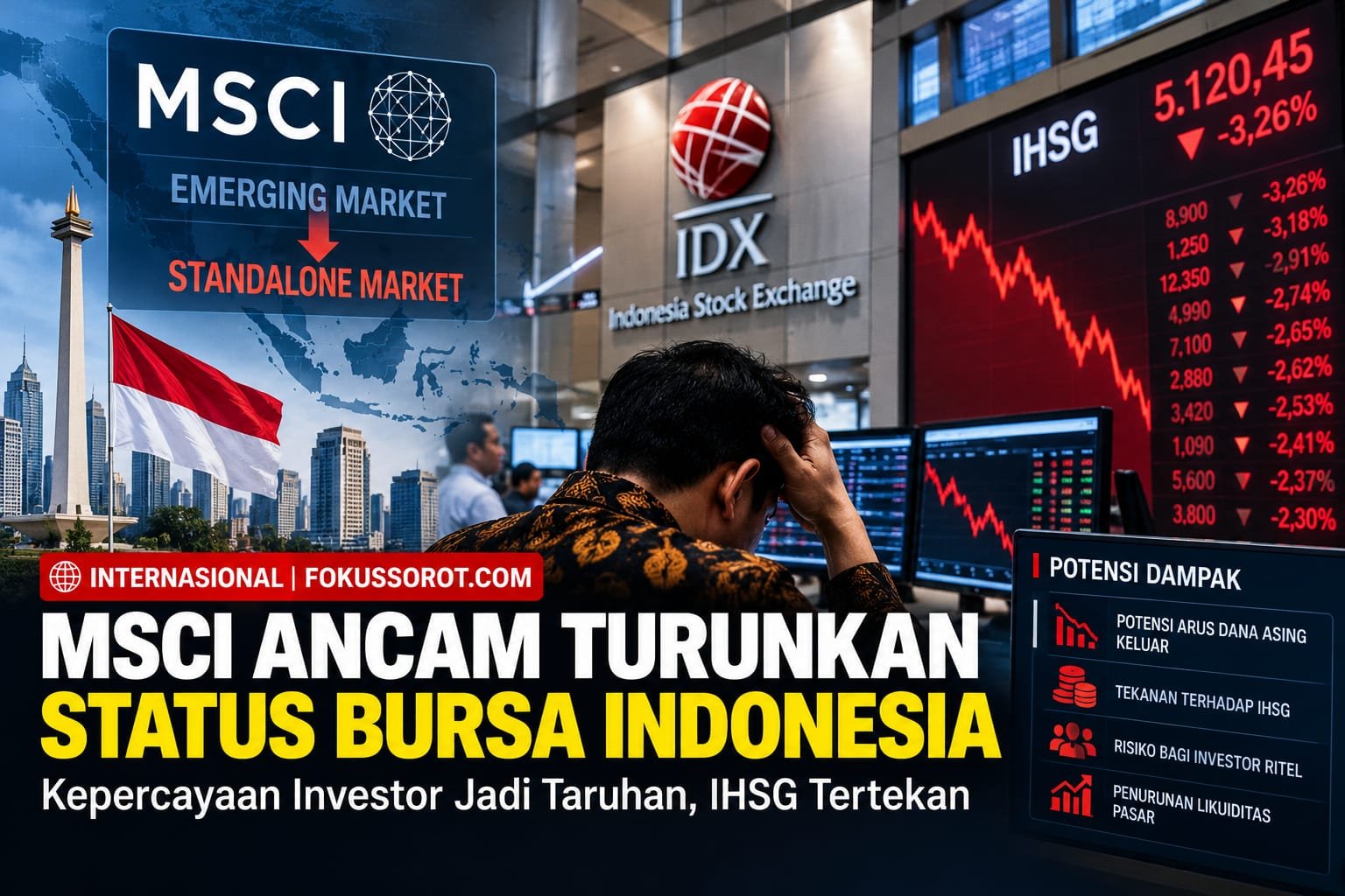 MSCI Ancam Turunkan Status Bursa Indonesia, Kepercayaan Investor Jadi Taruhan