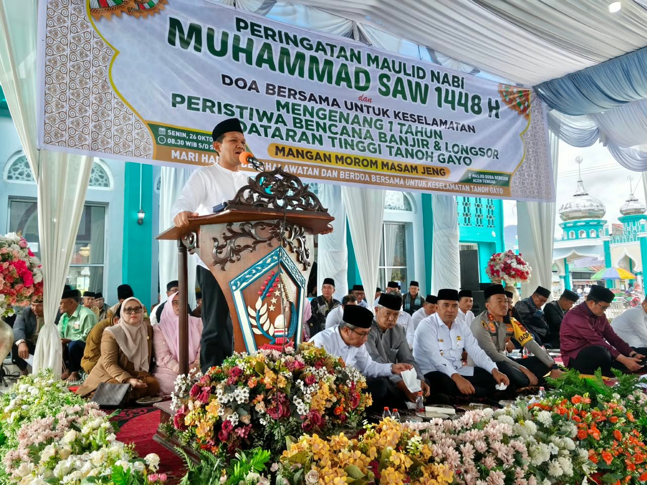 Wagub Aceh Hadiri Maulid Nabi Muhammad SAW 1448 H dan Doa Bersama Peringati Satu Tahun Bencana Banjir dan Longsor di Dataran Tinggi Gayo
