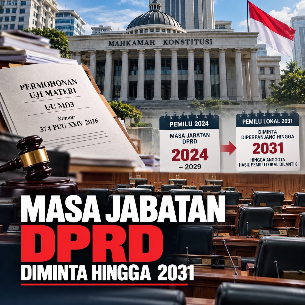 MK Diminta Perpanjang Masa Jabatan DPRD hingga 2031, Ini Alasan Pemohon